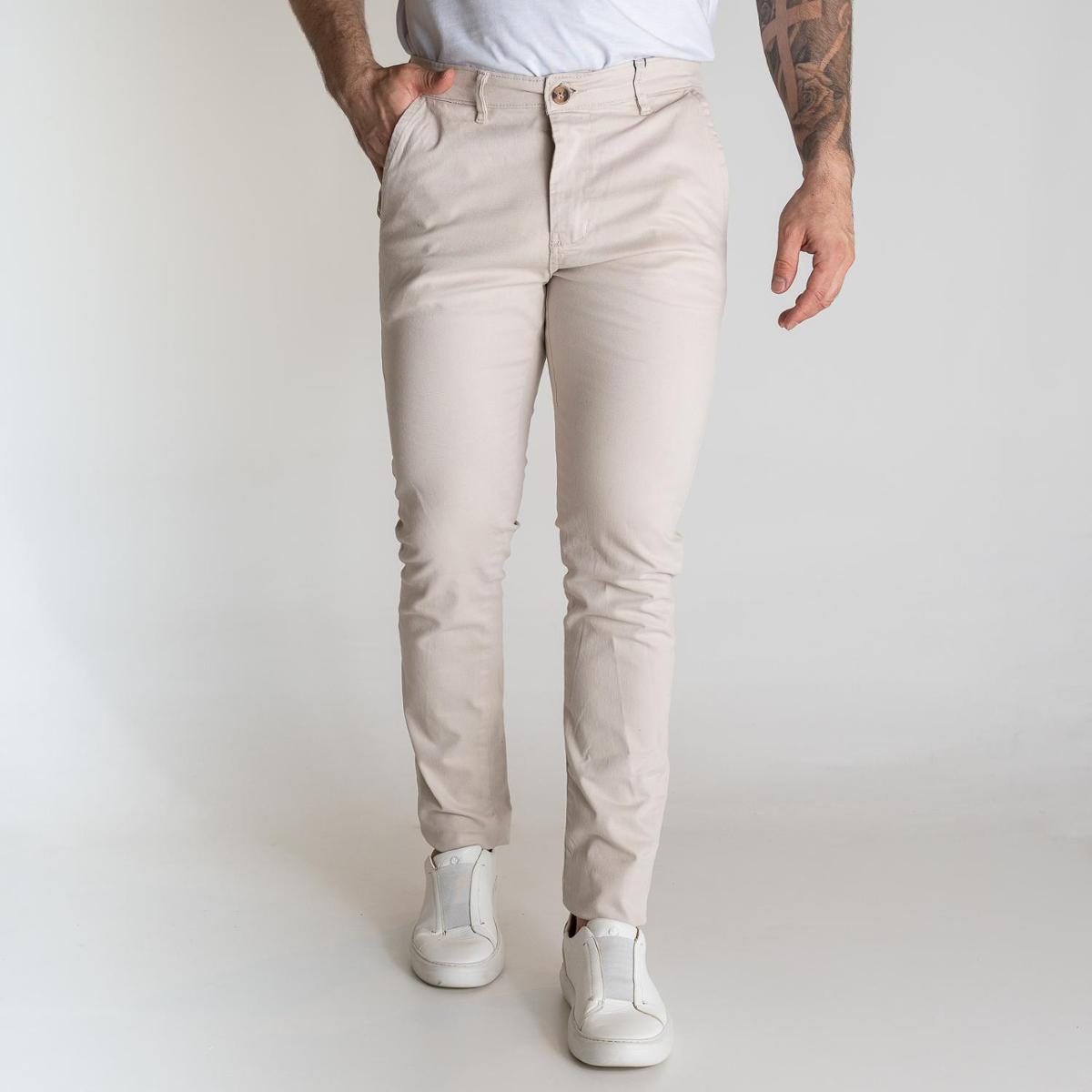 Calça de Sarja Slim Polo Ralph Lauren