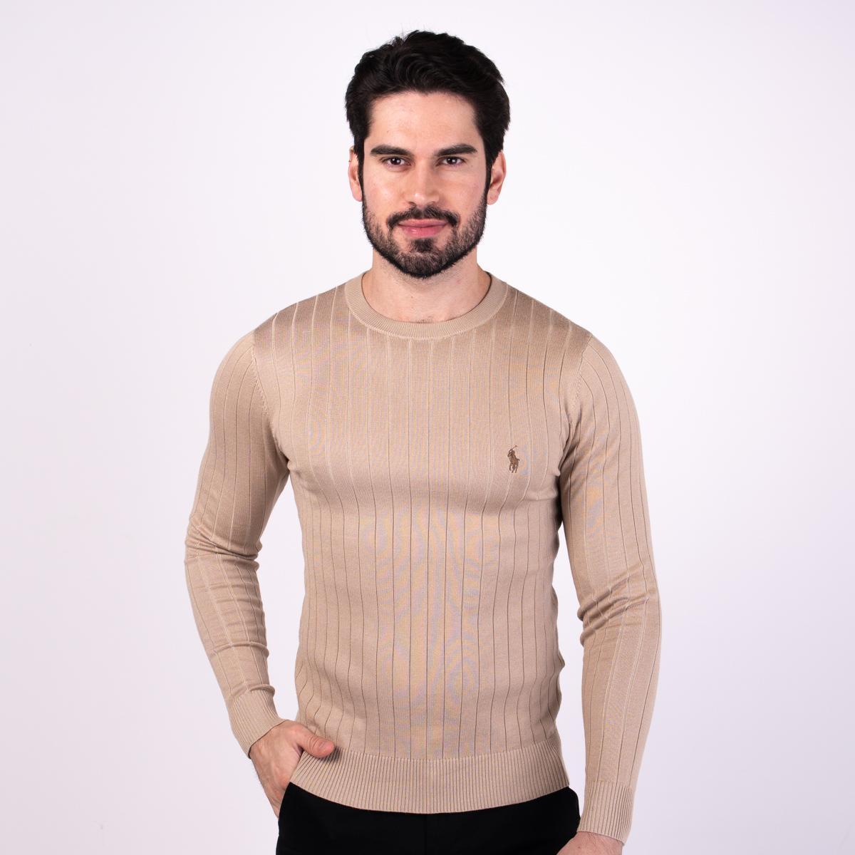 Suéter Classic de Tricô Bege Polo Ralph Lauren